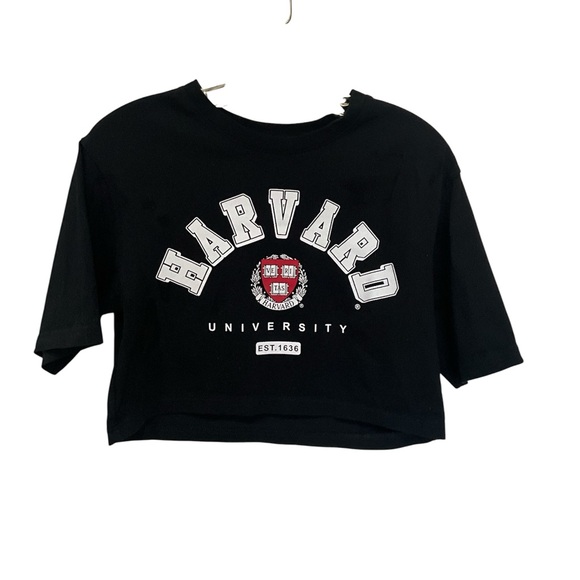 Harvard Tops - Harvard Black Crop Top XS